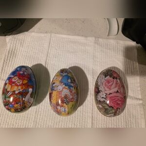 Decorative Egg Trinket Boxes with Floral and Animal Designs